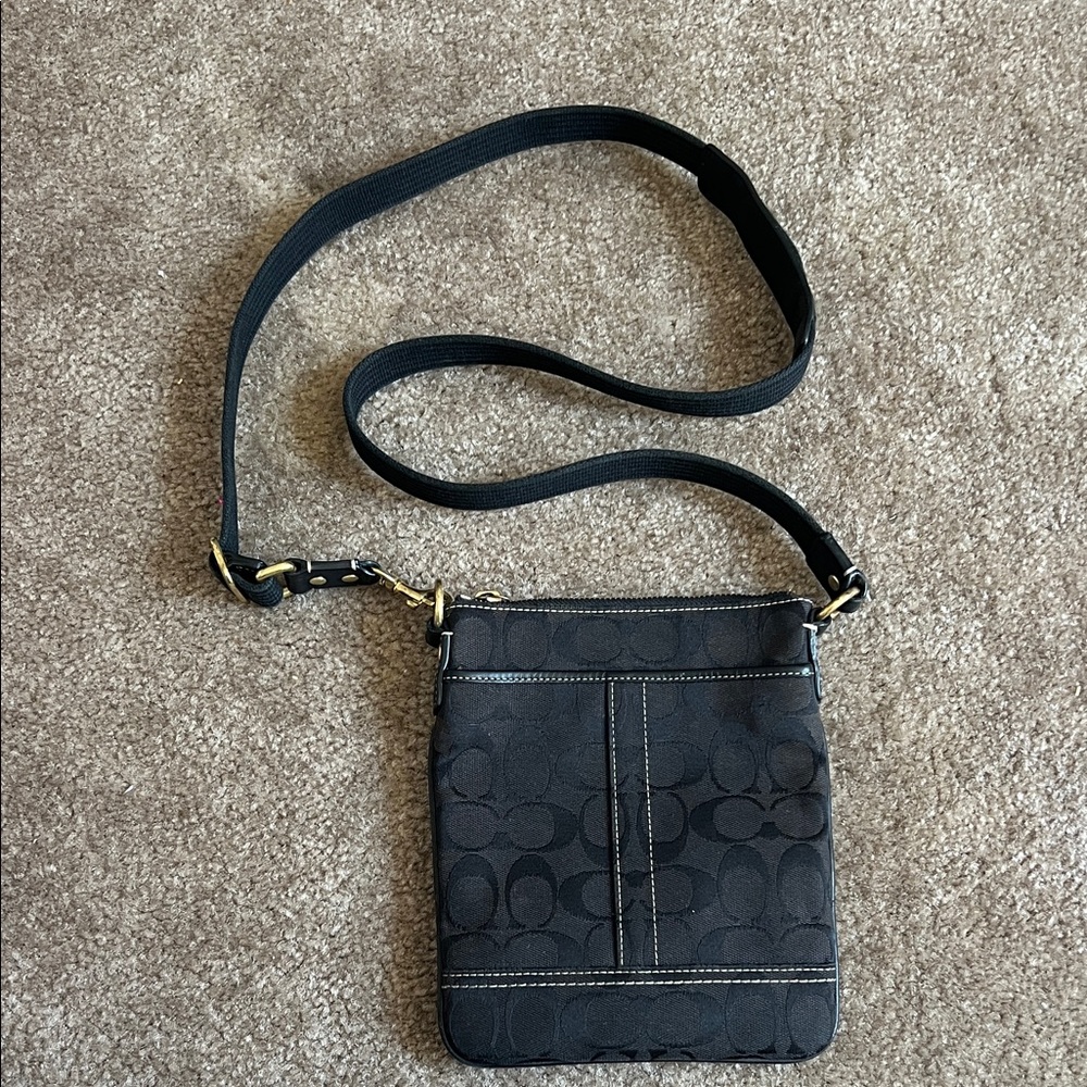 Coach Black and Gold Crossbody Bag